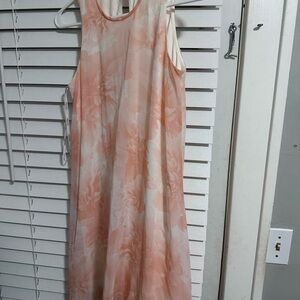 Calvin Klein Pink and White Sleeveless Sundress